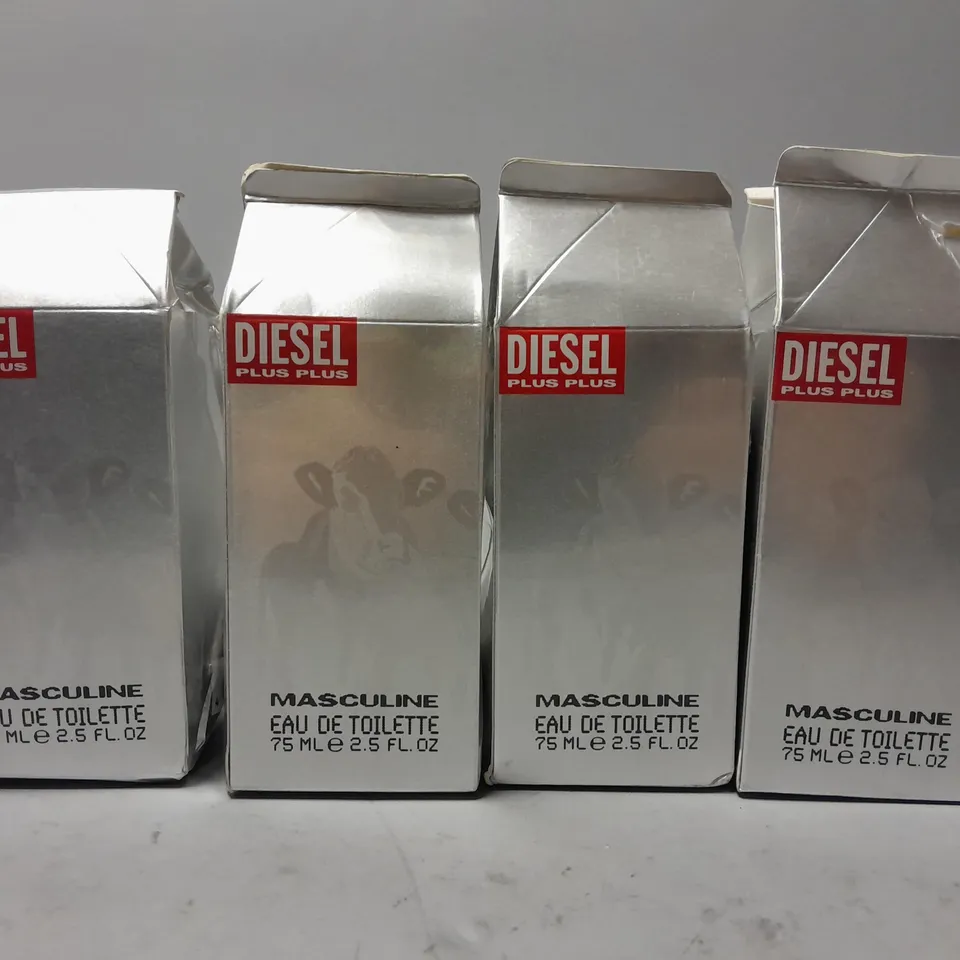 4 BOXED DIESEL MASCULINE EAU DE TOILETTE (4 x 75ml)