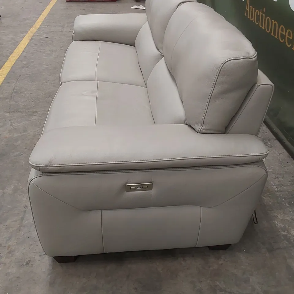 QUALITY DESIGNER ITALIAN MADE GRADO 3 SEATER LEATHER UPHOLSTERED ELECTRIC RECLINER SOFA 