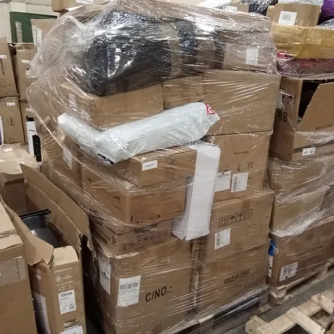 PALLET OF ASSORTED FURNITURE, HOUSEHOLD GOODS & PRODUCTS TO INCLUDE; CAR AIR PUMP, SPRAY GUN, CORDLESS VACUUM CLEANER ETC