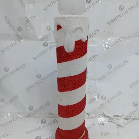 BOXED MR CHRISTMAS INDOOR/OUTDOOR LIGHT UP CANDLE RED/WHITE