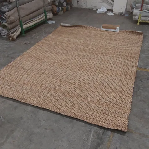 QUALITY DESIGNER JUTE RUG - APPROXIMATELY 340 x 246cm