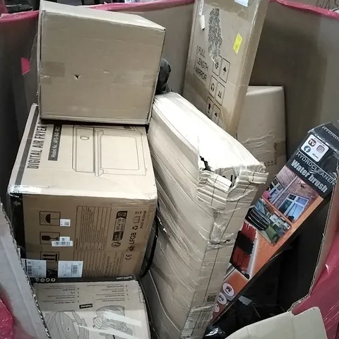 PALLET OF ASSORTED HOUSEHOLD GOODS AND PRODUCTS TO INCLUDE; WATERBRUSH, FULL LENGTH MIRROR, AIR FRYER ETC
