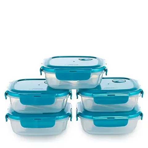 LOCKNLOCK SET OF 5 DIVIDER PLATES WITH VENTED LIDS SPEARMINT BOXED