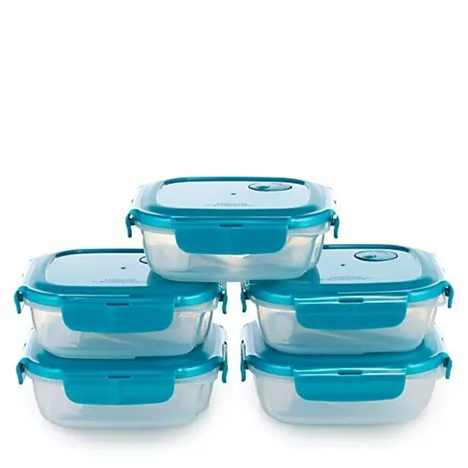 LOCKNLOCK SET OF 5 DIVIDER PLATES WITH VENTED LIDS SPEARMINT BOXED