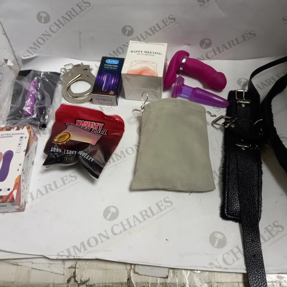 LOT OF APPROX 10 ASSORTED ADULT ITEMS TO INCLUDE COLLAR, VIBRATORS, ANAL PLUGS ETC