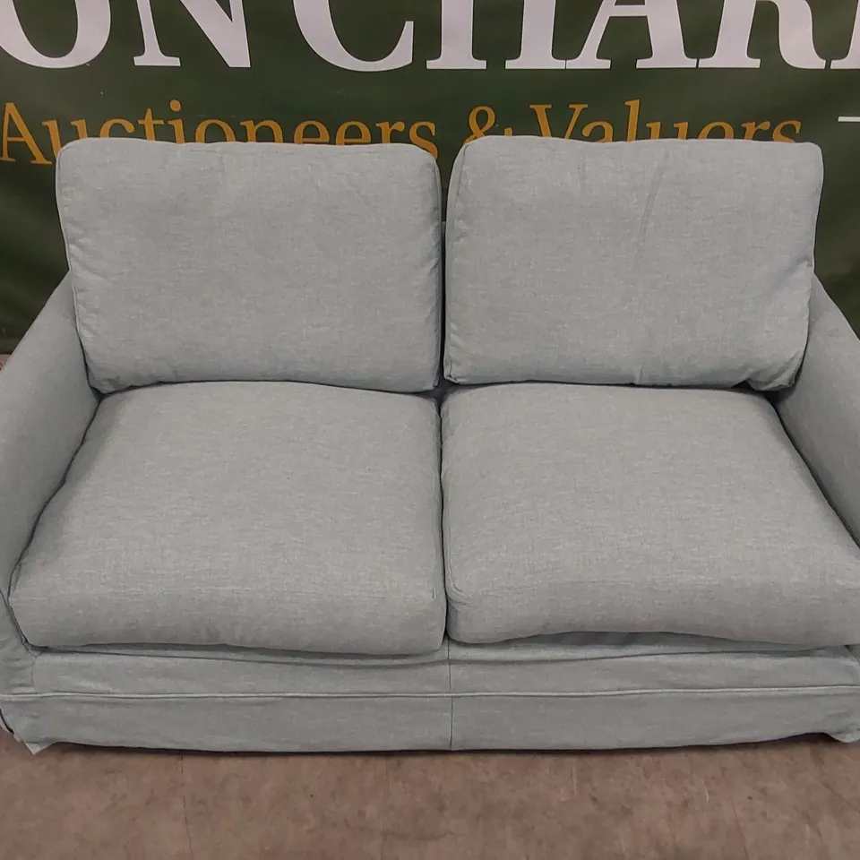 QUALITY DESIGNER GIFFORD 3 SEATER FABRIC UPHOLSTERED SOFA BED - AQUA