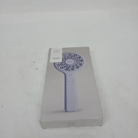 JOHN LEWIS 4" RECHARGEABLE HANDHELD FAN BOXED