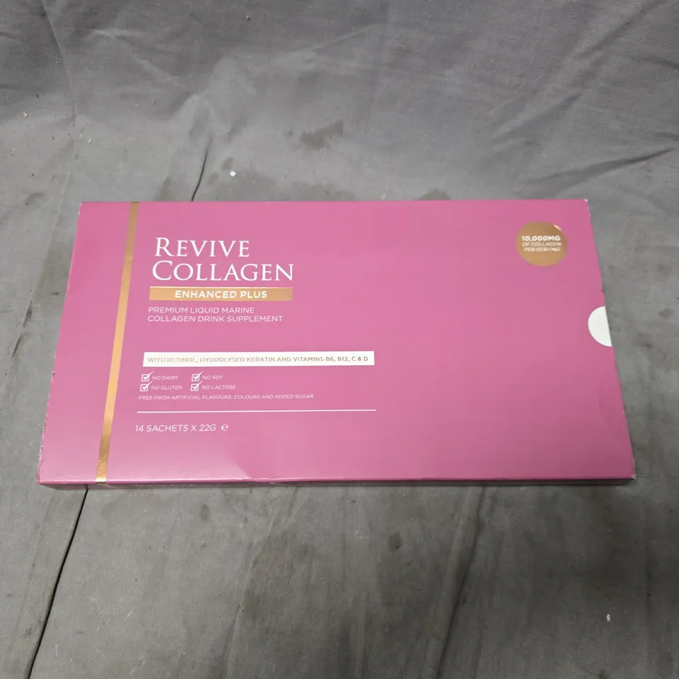BOXED AND SEALED REVIVE COLLAGEN ENHANCED PLUS (14 SACHETS X 22G)
