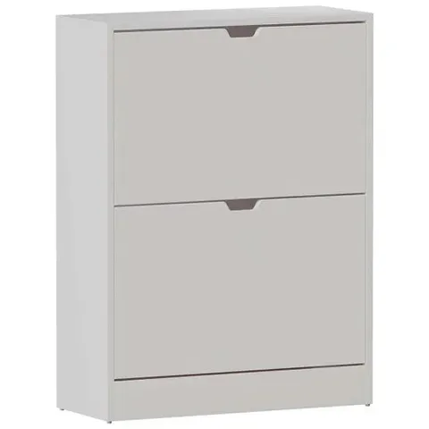 BOXED VIDA DESIGNS 2 DRAWER SHOE CABINET - WHITE (1 BOX)