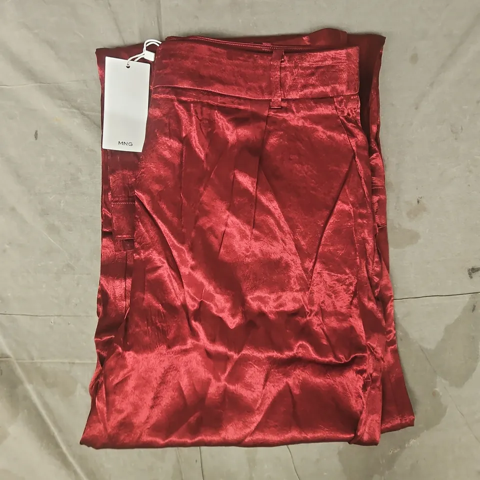 MANGO PANTALON 312 BRICK TROUSERS IN DEEP RED SIZE UK 14