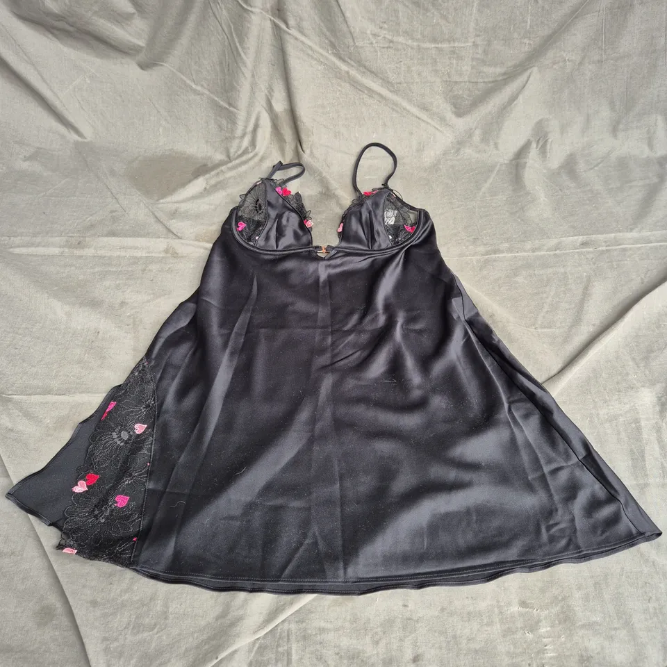 LOUNGE ZALIA SLIP DRESS IN BLACK SIZE S