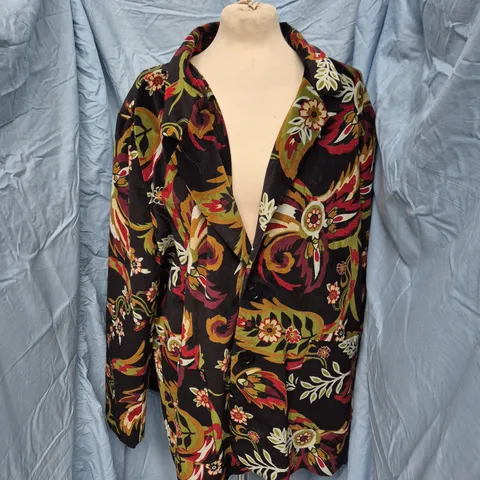 JOANIE BLACK FLORAL PAISLEY JACKET – UK 2 (US 20)