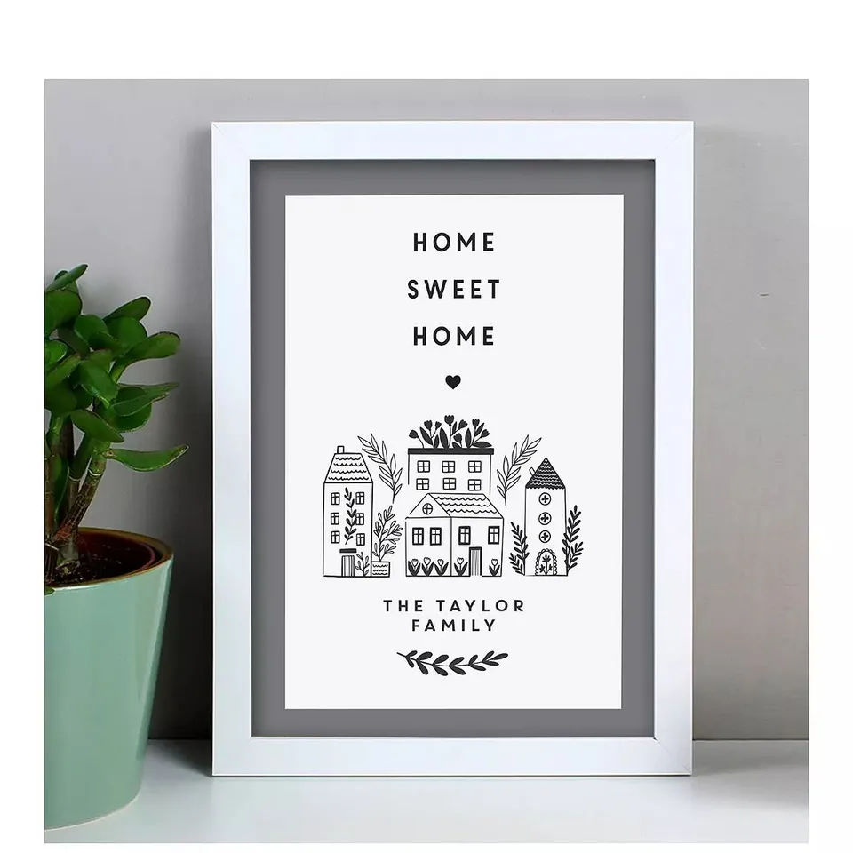 PERSONALISED HOME SWEET HOME A4 FRAMED PICTURE RRP £18.99