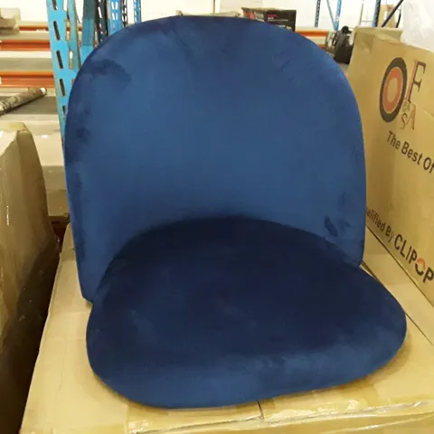 BOXED SET OF 2 BLUE VELVET DINING CHAIRS