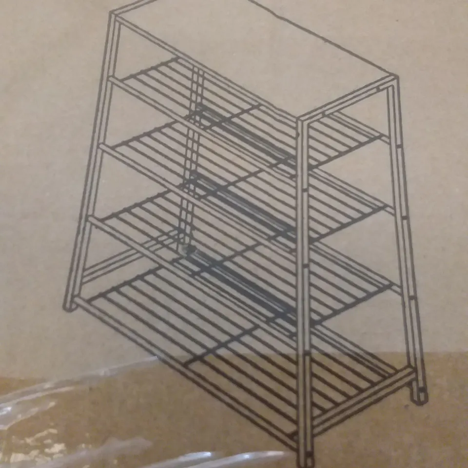 BOXED 5 TIER SHOE RACK -  COLORADO OAK