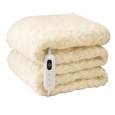BOXED NEO NATURAL ELECTRIC CABLE KNIT HEATED THROW BLANKET