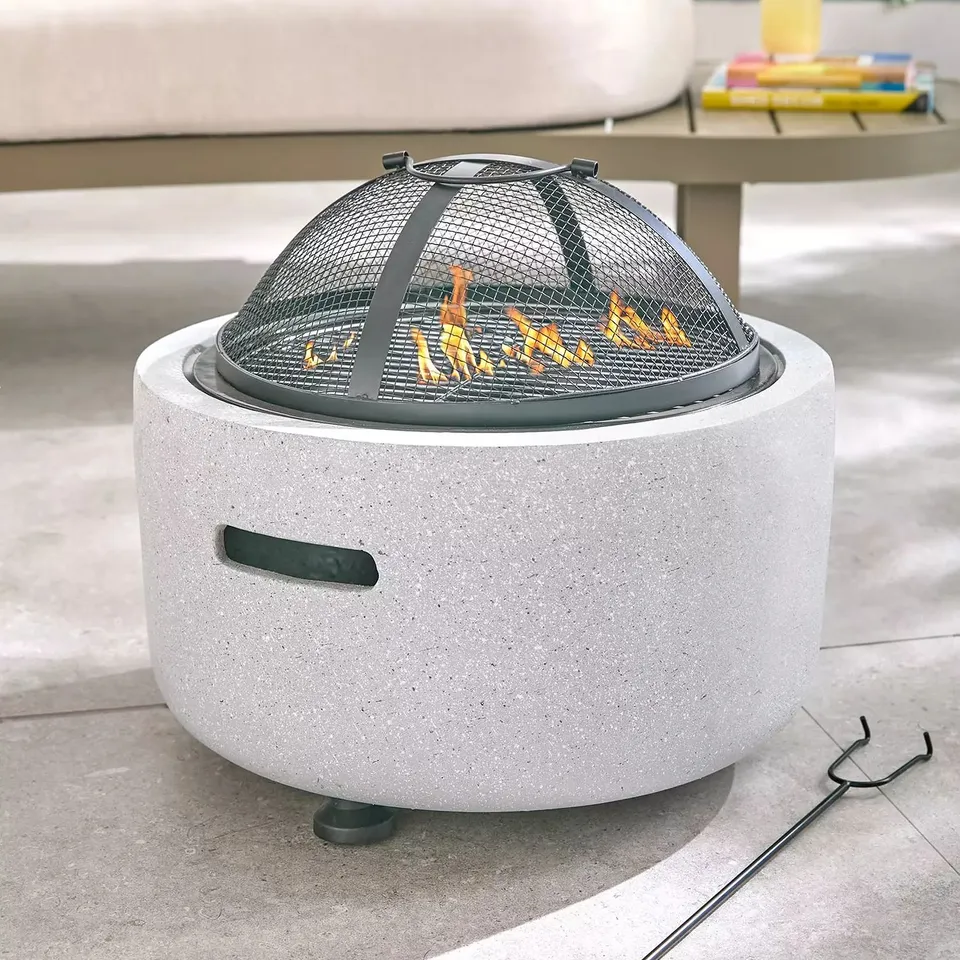 BOXED CLAY EFFECT MGO FIRE PIT 45CM