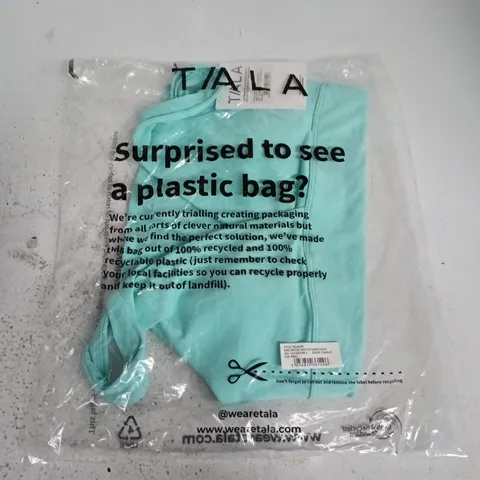BAGGED T/ALA DAYFLEX V NECK VEST LONGER LENGTH IN CYAN BLUE - SMAL