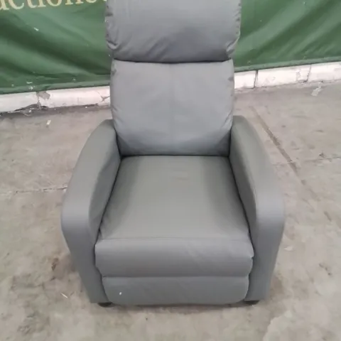 QUALITY DESIGNER FAUX LEATHER UPHOLSTERED SINGLE RECLINER ARMCHAIR