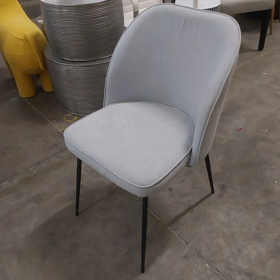 DESIGNER SOFT FABRIC UPHOLSTERED CHAIR - GREY