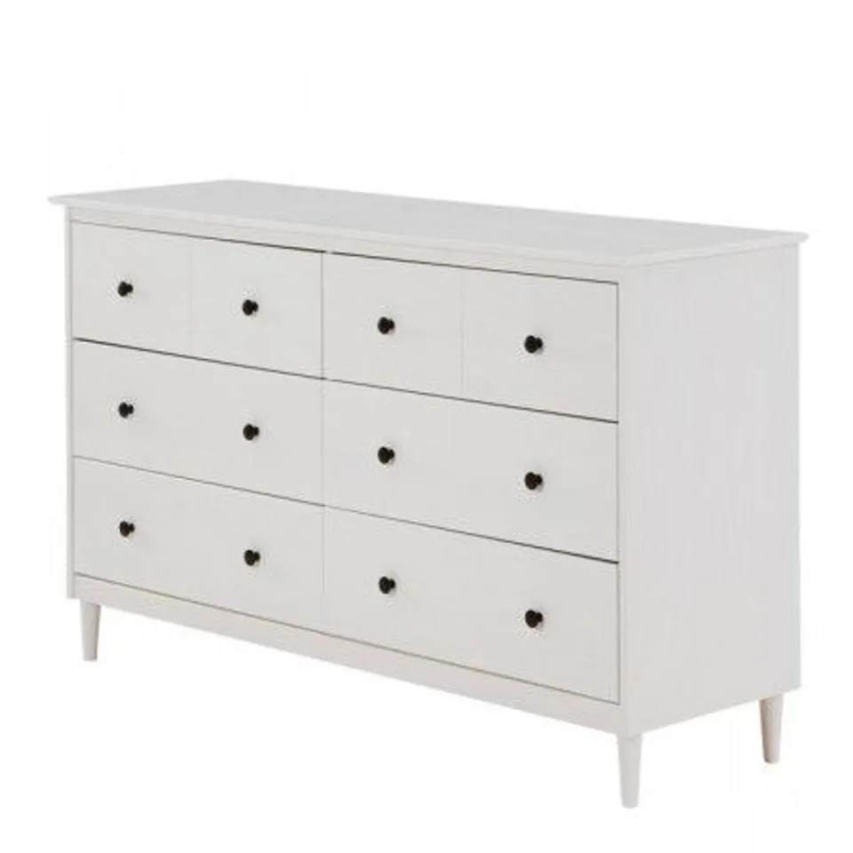 BOXED DIX DRAWER DOUBLE DRESSER WHITE 