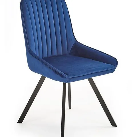 BOXED MARLOW PAIR OF DINING CHAIRS - BLUE/BLACK (1 BOX)