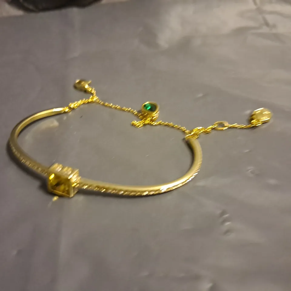 SWAROVSKI CRYSTAL GOLDEN BRACELET WITH CHAIN BACK