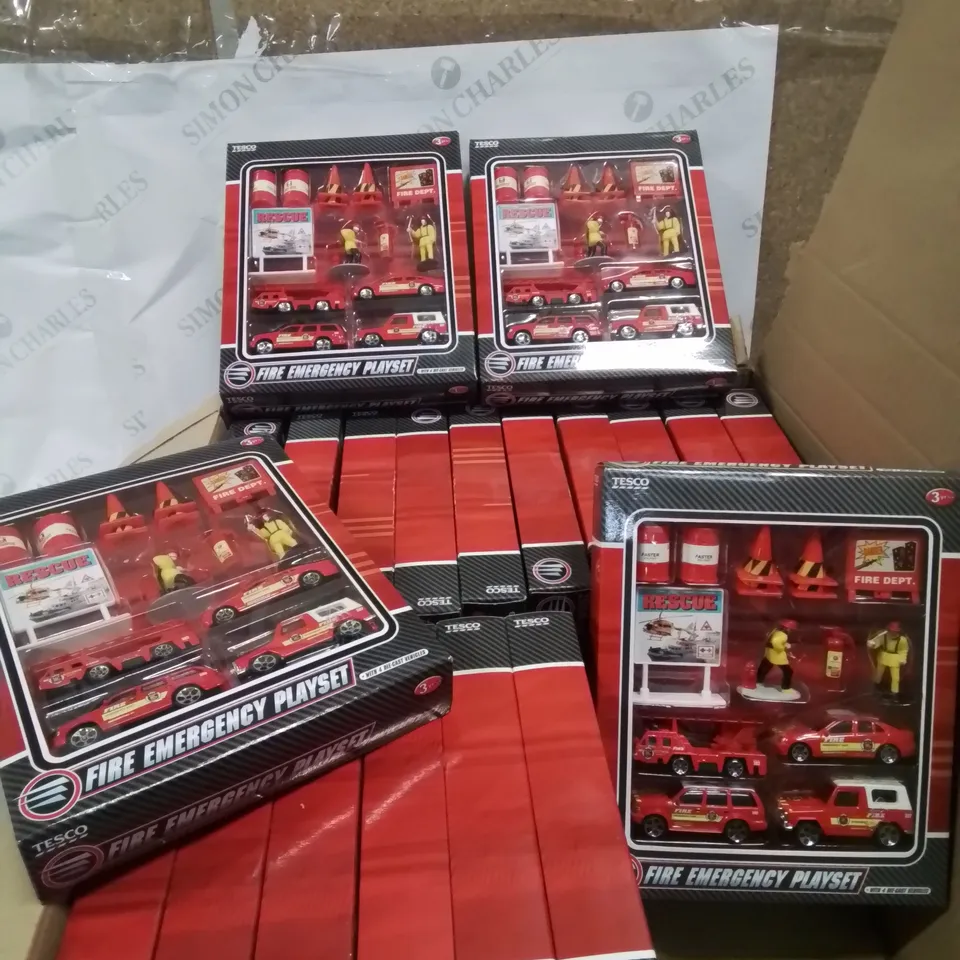 BOX CONTAINING 20 BOXED AND SEALED FIRE EMERGENCY PLAY SETS