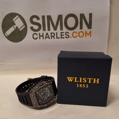 SKELETON DIAL WRISTWATCH – BLACK RUBBER STRAP