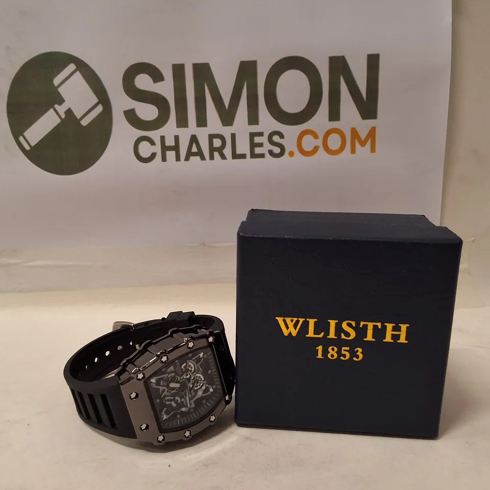 SKELETON DIAL WRISTWATCH – BLACK RUBBER STRAP
