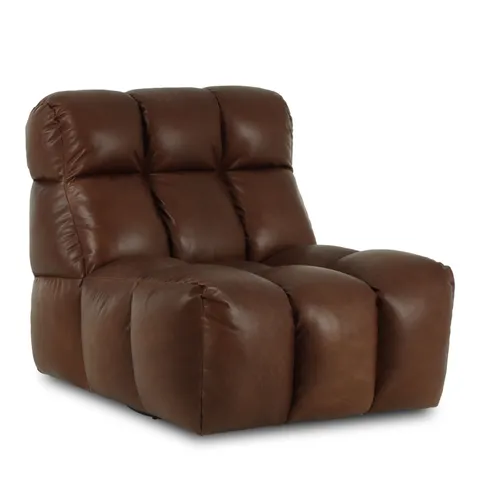 BRAND NEW BOXED JACQUES PUFFED ROBA LAZY SWIVEL FABRIC CHAIR - HEATHER