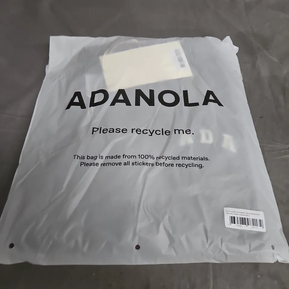 ADANOLA KNIT STRAIGHT LEG SWEATPANTS – DARK COCOA BROWN / CREAM, SIZE S (REG-S)