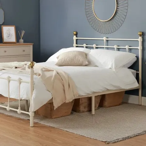 BOXED BIRLEA ATLAS 120 SMALL DOUBLE BED - CREAM (1 BOX)