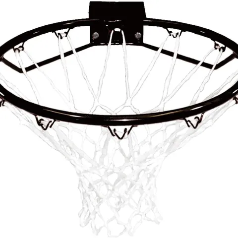BOXED OYPLA HEAVY DUTY WALL MOUNTED FULL SIZE BLACK BASKETBALL HOOP RIM AND NET