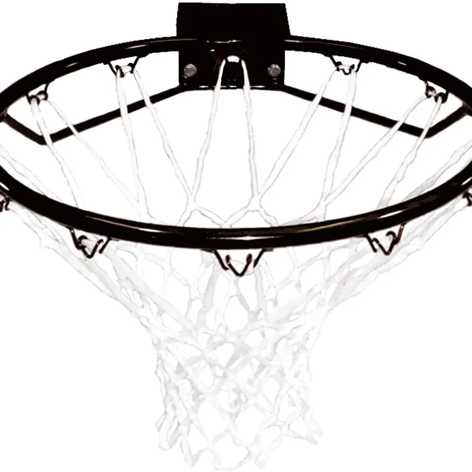 BOXED OYPLA HEAVY DUTY WALL MOUNTED FULL SIZE BLACK BASKETBALL HOOP RIM AND NET
