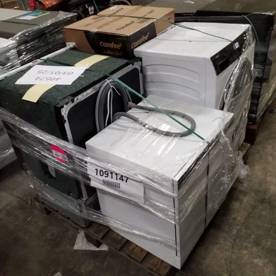 PALLET OF APPROXIMATELY 4 UNPROCESSED RAW RETURN WHITE GOODS TO INCLUDE