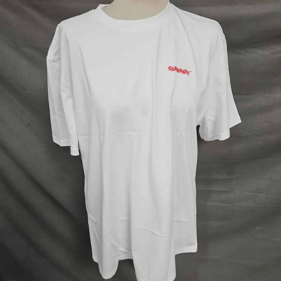 CARHARTT WIP TEE IN WHITE/RED SIZE L