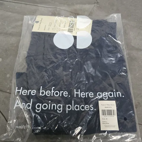 SWEATY BETTY POWER 6IN BIKER SHORTS – NAVY BLUE, UK SIZE M