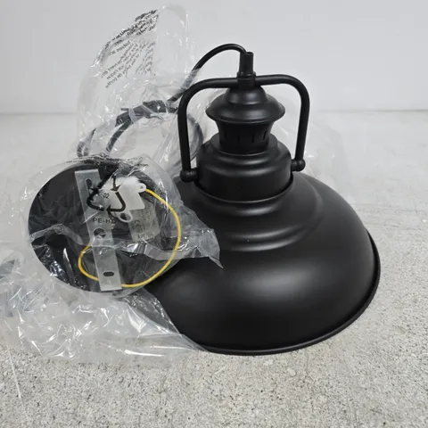 INDUSTRIAL-STYLE MATTE BLACK METAL DOME CEILING PENDANT LIGHT