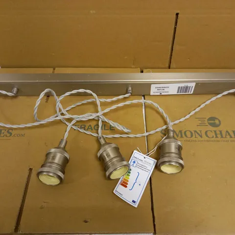 JOHN LEWIS DESIGNER PENDANT CEILING LIGHT - BRUSHED STEEL EFFECT FINISH 