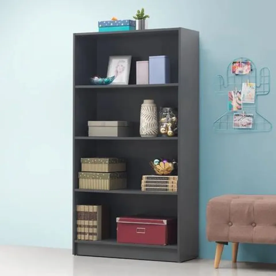 BOXED MORGAN BOOKCASE DARK GRET