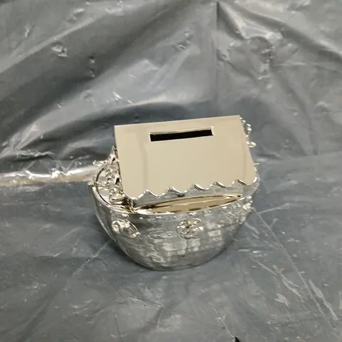 PERSONALISED SILVER NOAHS ARK MONEY BOX