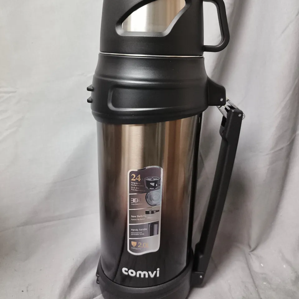 COMVI STAINLESS STEEL VACUUM FLASK WITH HANDLE, 2.0L