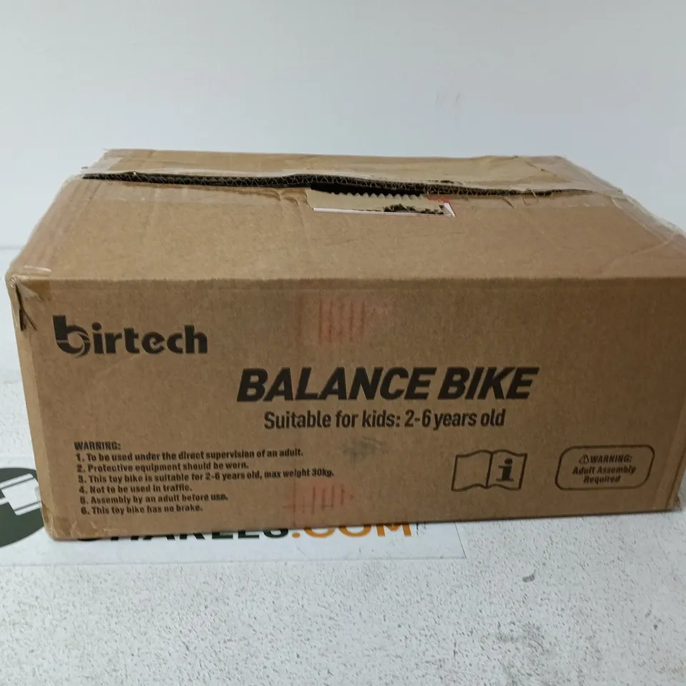 BIRTECH BALANCE BIKE FOR CHILDREN AGED 2–6 YEARS – BOXED