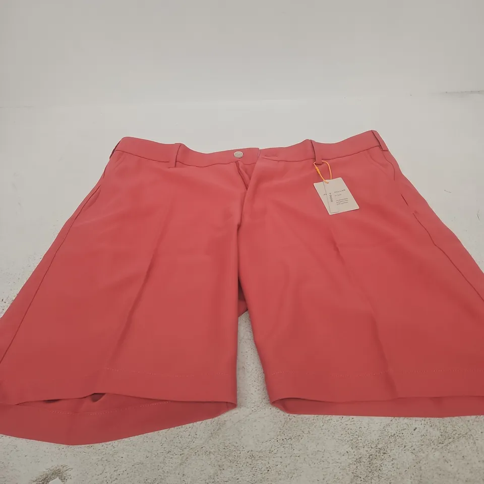 PETER MILLAR MEN'S CORAL PINK SHORTS, UK 34