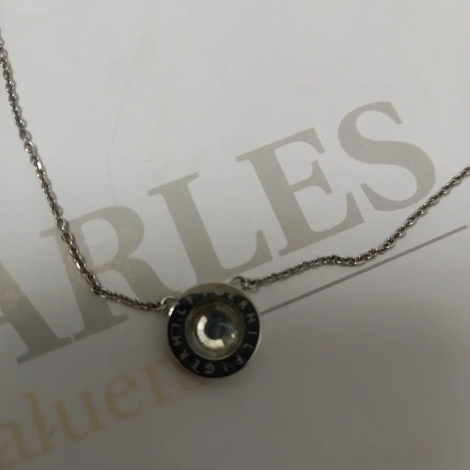 TOMMY HILFIGER CLASSIC SILVER PLATED CUBIC ZIRCONIA PENDANT LADIES NECKLACE RRP £59