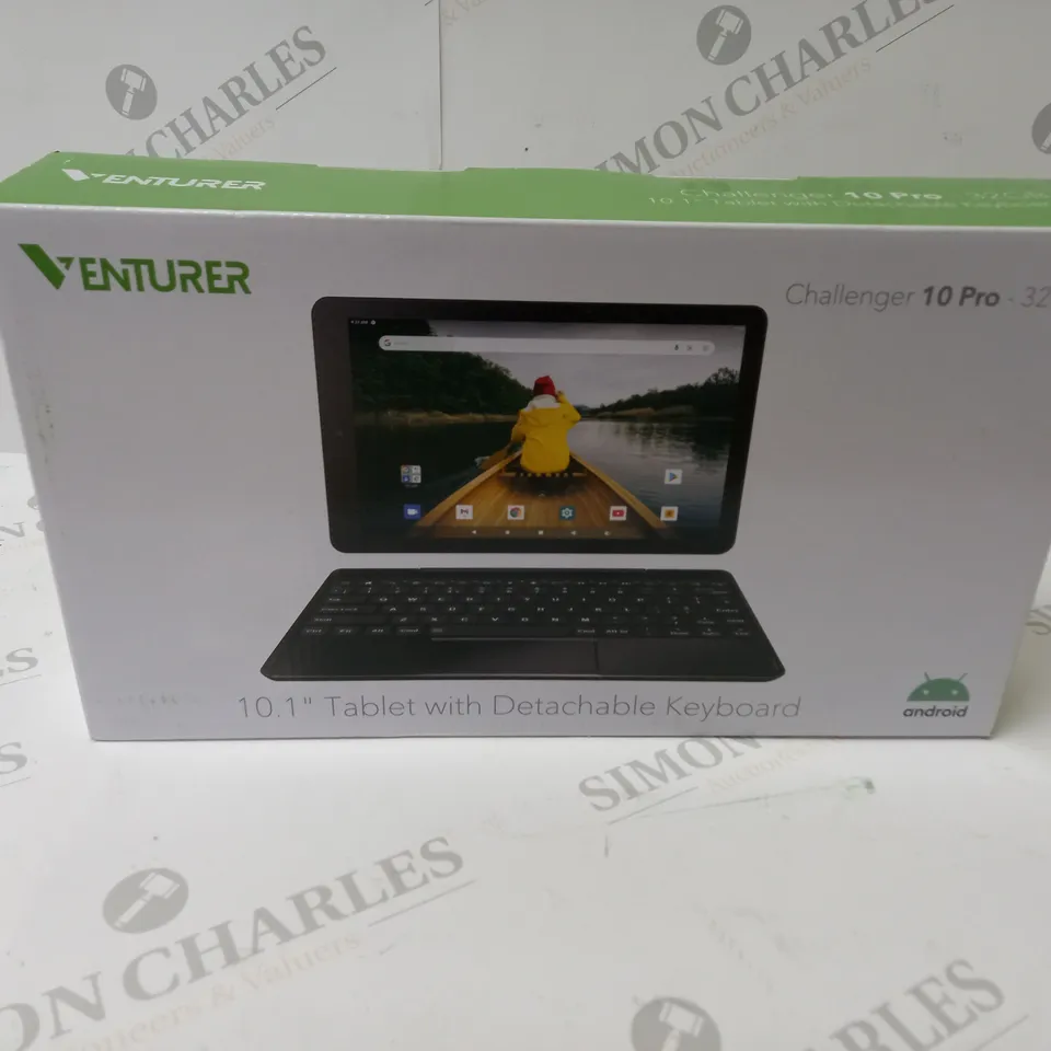 BRAND NEW BOXED VENTURER CHALLENGER 10 PRO 10.1" ANDROID TABLET WITH DETACHABLE KEYBOARD - 32GB