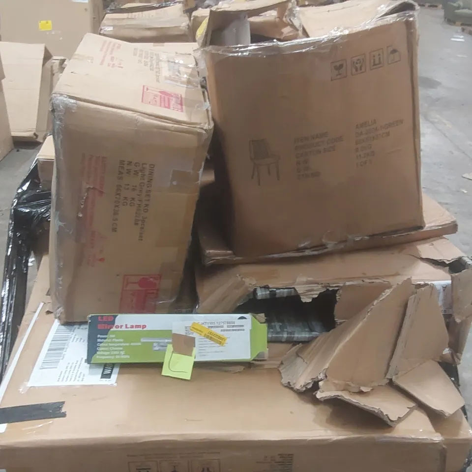 PALLET CONTAINING A VERY LARGE QUANTITY OF ASSORTED DESIGNER GARDEN FURNITURE PARTS