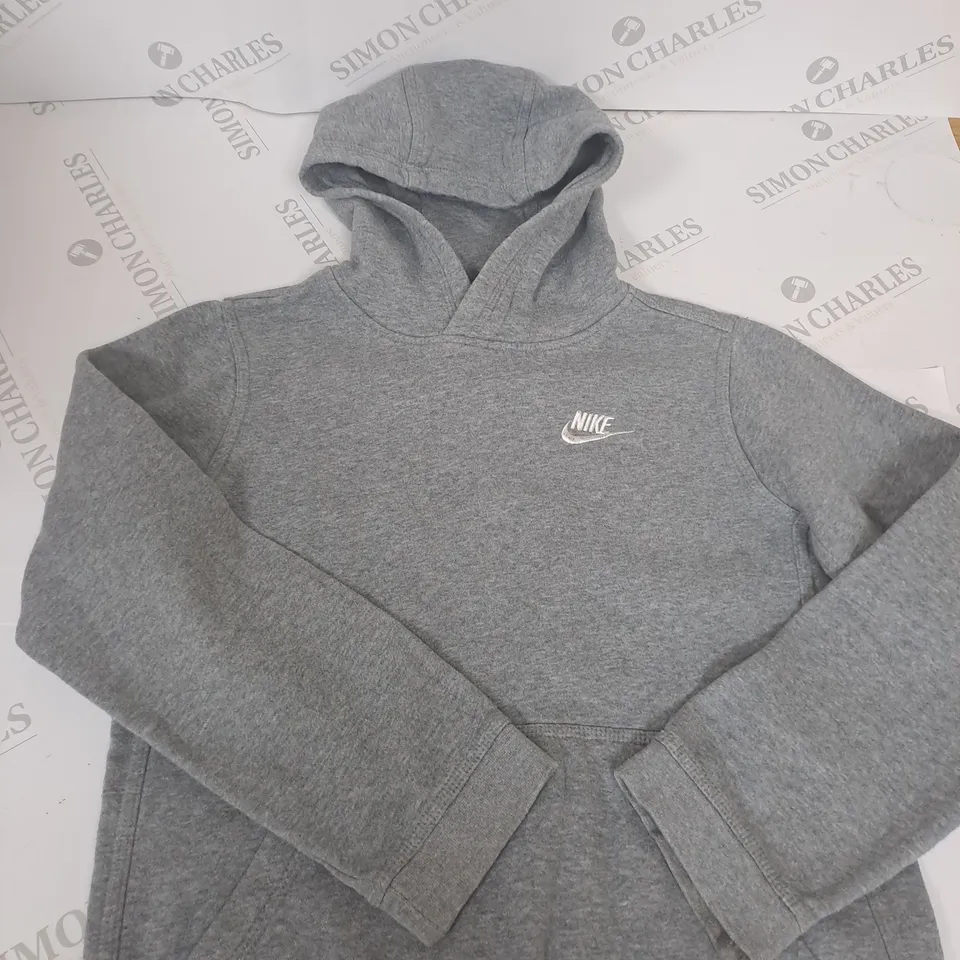NIKE LOGO GREY HOODIE SIZE L - KIDS