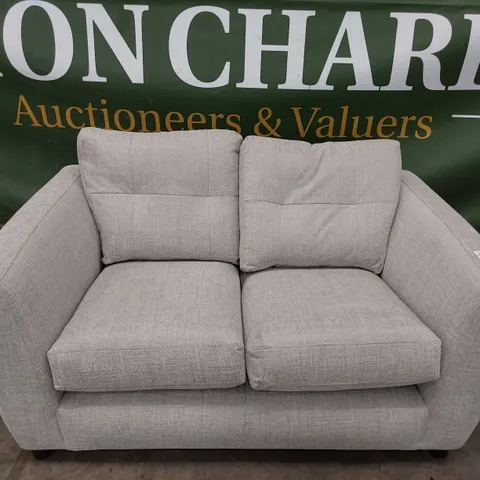 QUALITY BRITISH MADE LOUNGE Co TWO SEATER SOFA GREY FABRIC